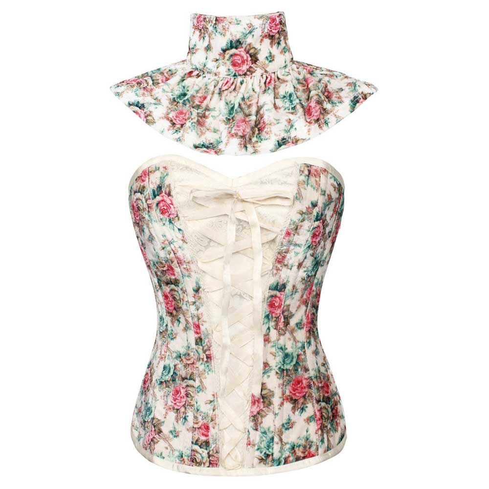 Attitude Corsets - Milla survêtement corset - Crème/Multicolore